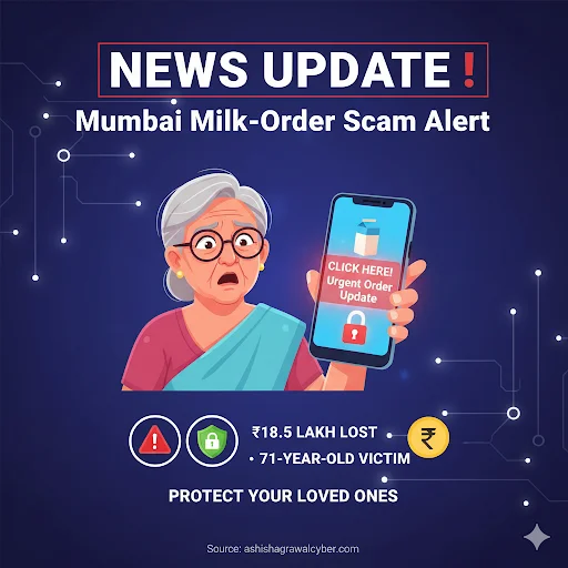 Elderly woman in Mumbai lost ₹18.5 lakh to a milk order phishing scam